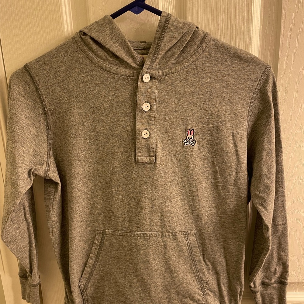 Psycho Bunny boys hoodie gray like new